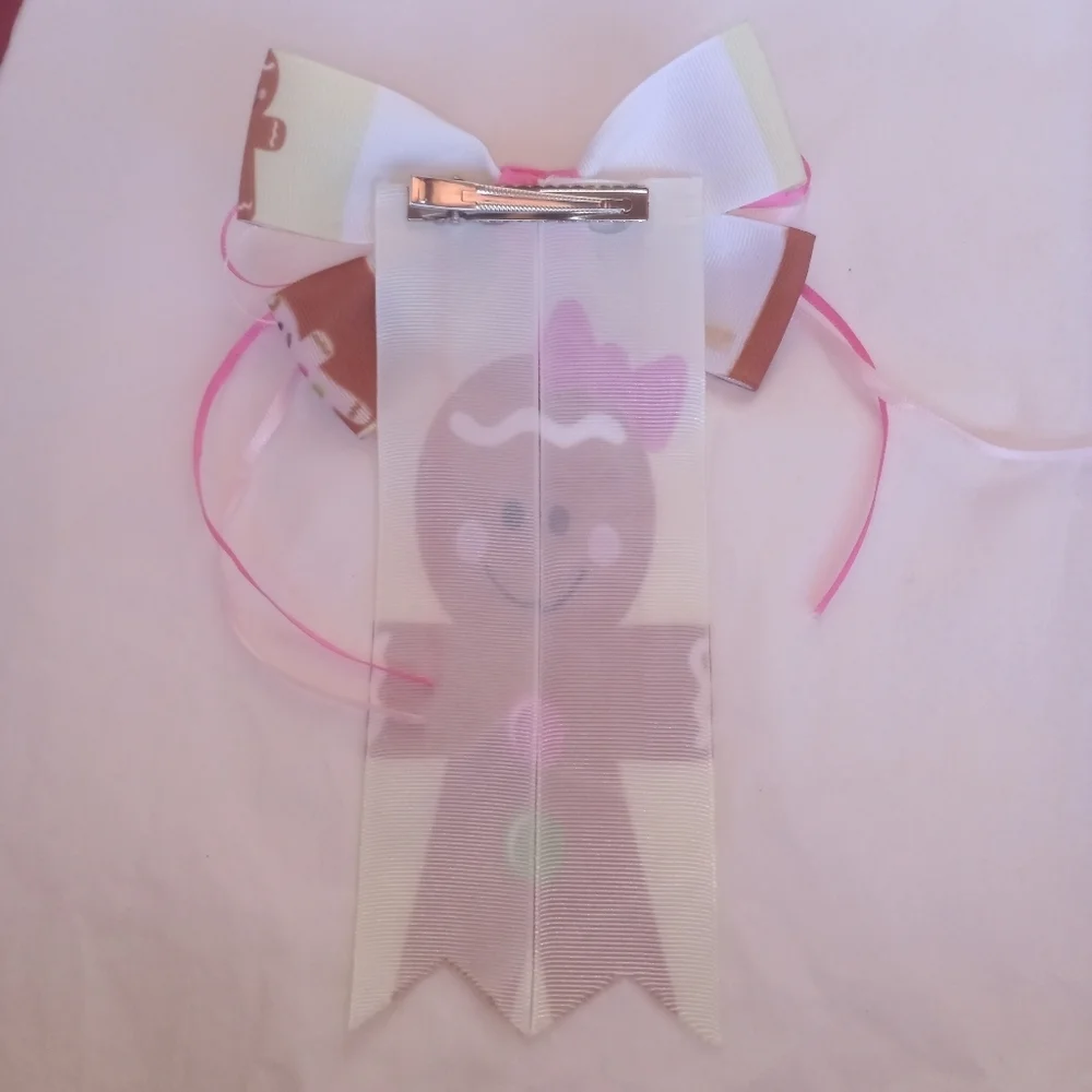 Christmas girls bow handmade ( box pink #1)